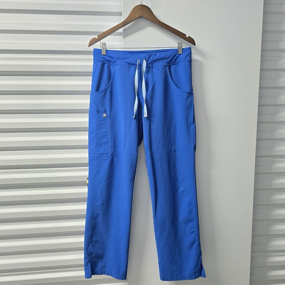FIGS Kade Cargo Scrub Pants Womens M Royal Blue Straight Leg T21004